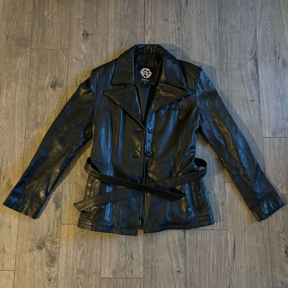 Wilsons Leather Jackets & Blazers - Wilsons Leather Maxima Women's‎ Medium Black Leather Coat Jacket Vintage